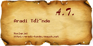 Aradi Tünde névjegykártya