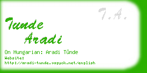 tunde aradi business card